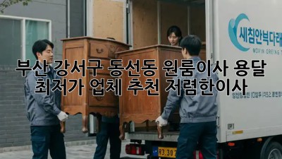 부산 강서구 동선동 원룸이사 용달 최저가 업체 추천! #저렴한이사