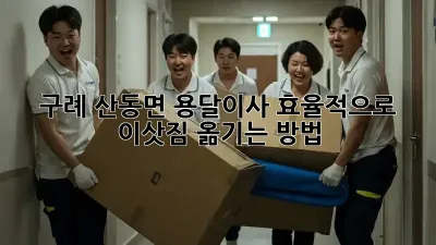 구례 산동면 용달이사, 효율적으로 이삿짐 옮기는 방법